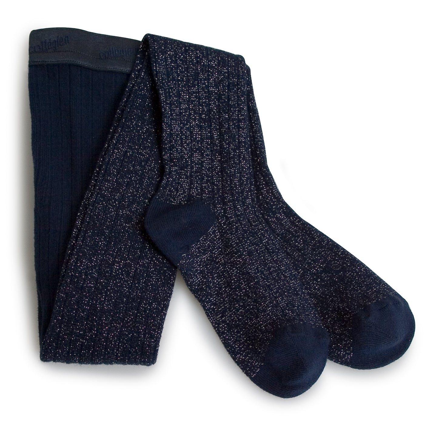 Collegien X Apolina Louise Ribbed Tights, Blue Azure