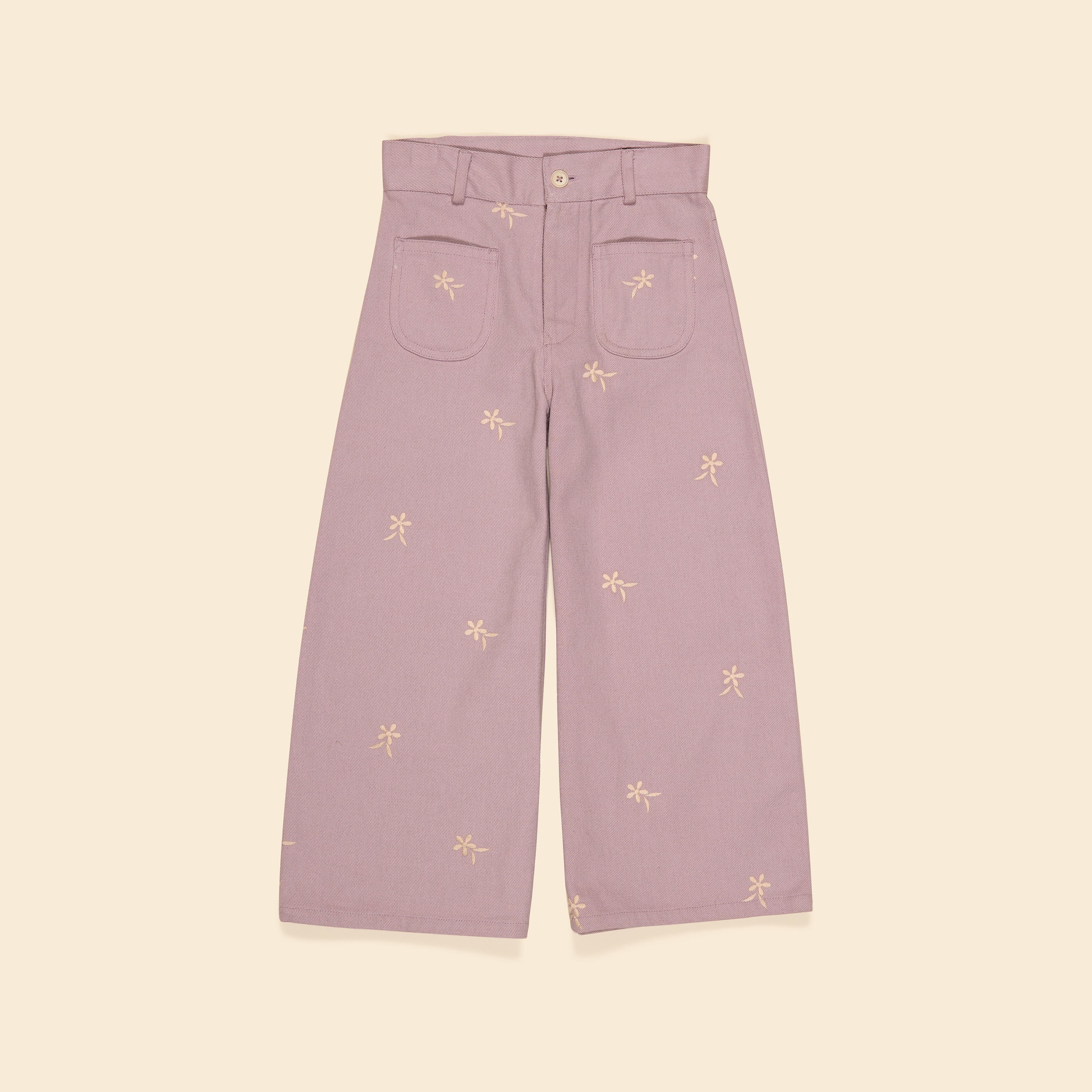 ボトムス・スパッツ Casey 70's All-Over Embroidered Jean Casey 70's All-Over Embroidered Jean | Lilac | Marigold Modern Kids