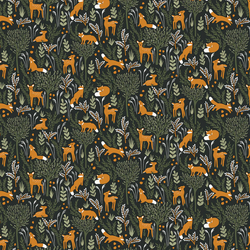 Long-Sleeve Tee | Deer & Foxes Dark Green