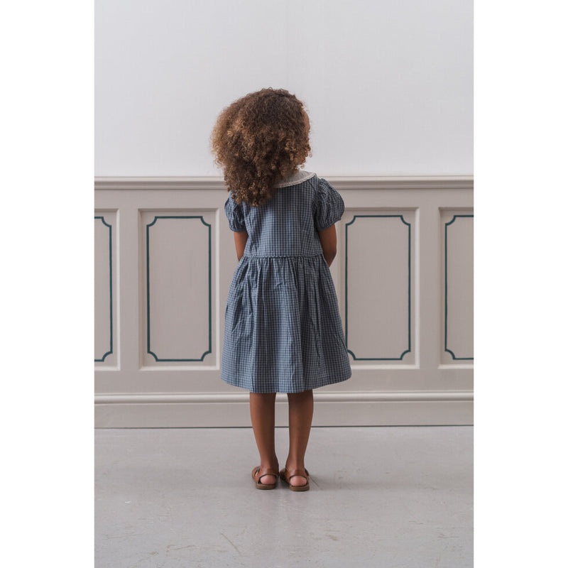 Organic Audrey Dress | Little Blue Check