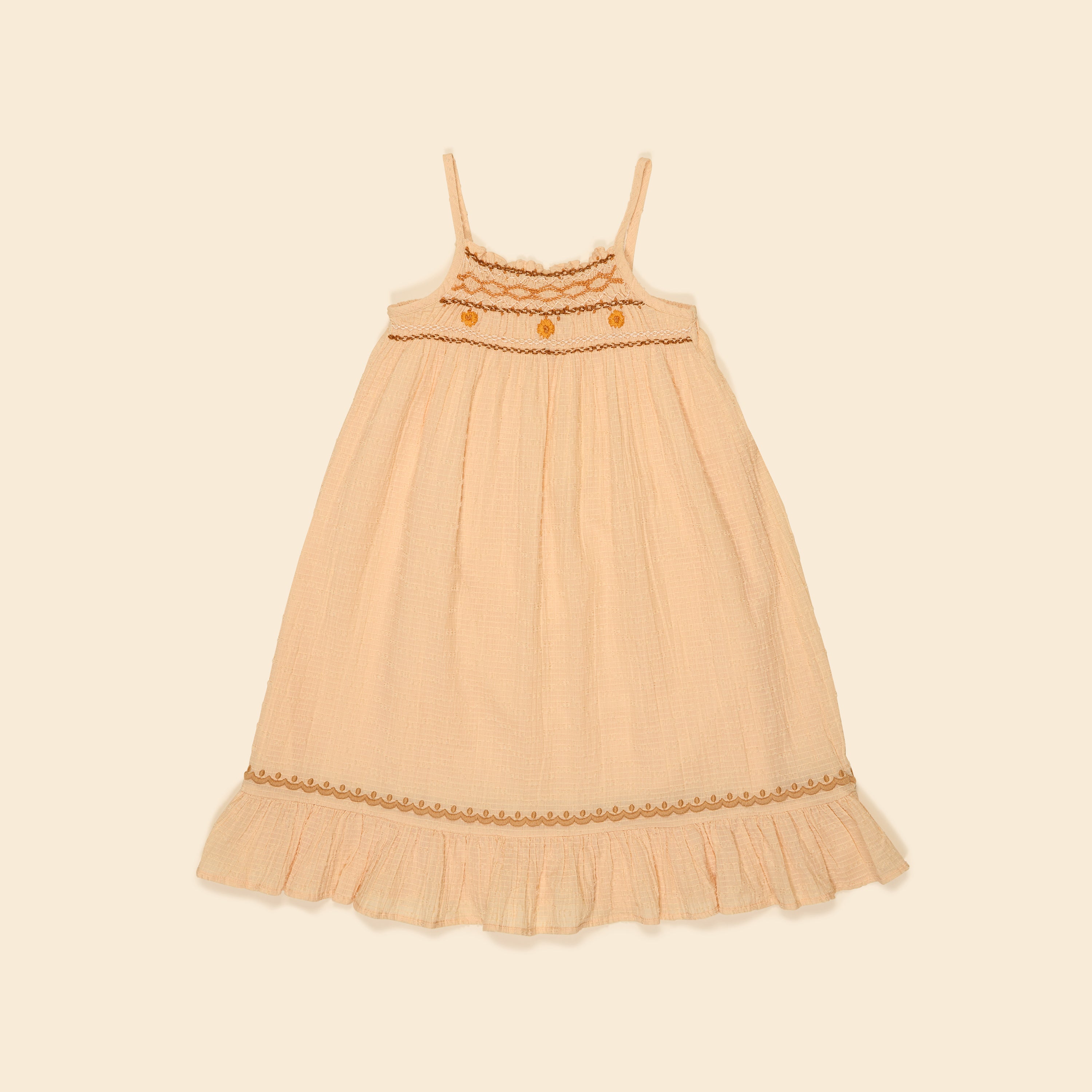 Tammy Midi Sundress | Peach Yoghurt - 9-11Y | By Marigold Modern Kids