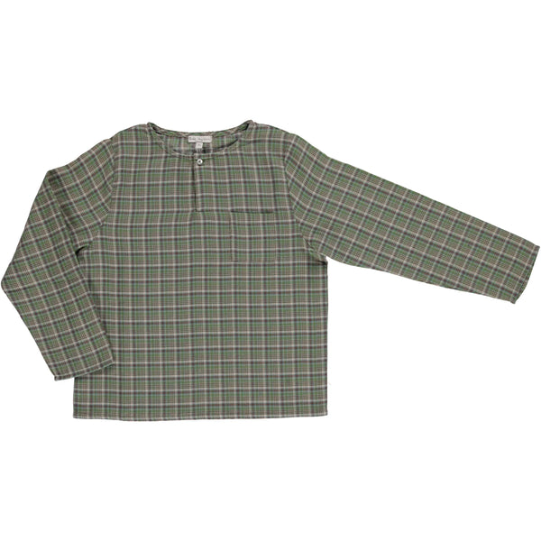 Jean Baby Shirt | Green Tartan Check