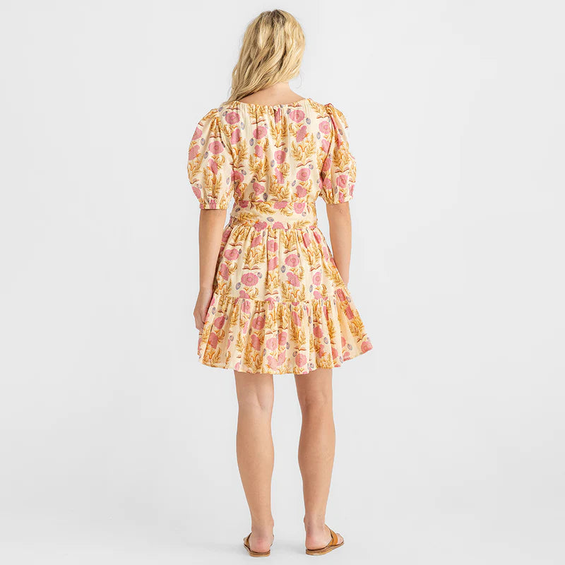 Womens Emily Dress | Pink Gilded Floral