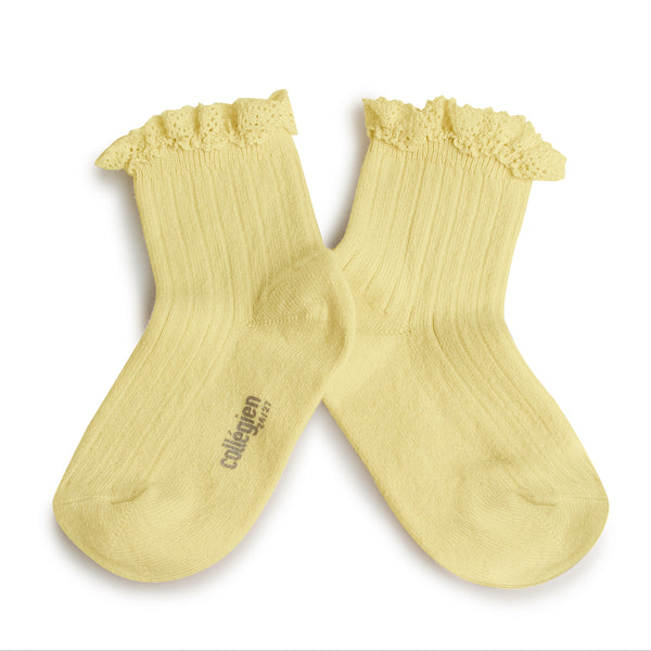 Lili Lace Trim Ankle Socks - Vanilla