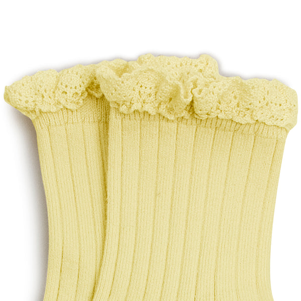 Lili Lace Trim Ankle Socks - Vanilla