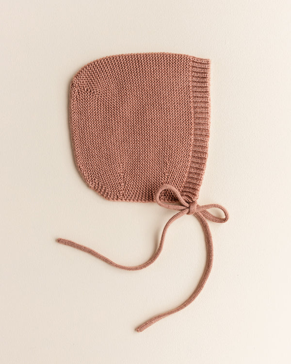 Dolly Wool Bonnet M (4-12M)- Terracotta