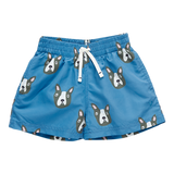 Baby Swim Trunk | Blue Boston Terrier