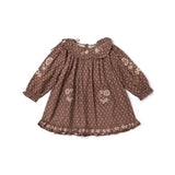 Belle Dress | Brown Block Print