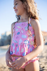 Girls Joy Tankini | Pink Seashells