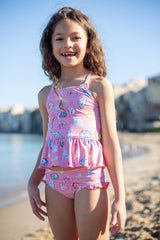 Girls Joy Tankini | Pink Seashells