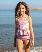 Girls Joy Tankini | Pink Seashells