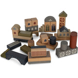 Wooden Building Blocks with Print 34 pcs