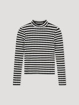 Striped Mock Neck Long Sleeve | Navy Stripe