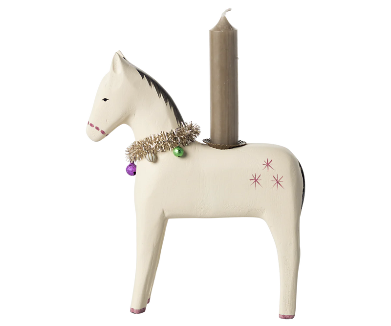 Wooden candle holder, Large horse