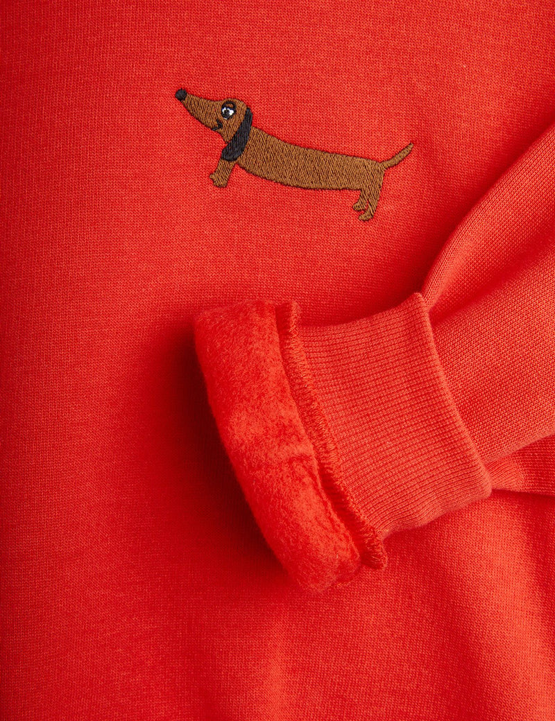 Dog Embroidered Sweatshirt | Red