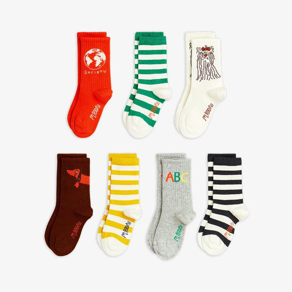 Mini Rodini Society Socks 7-pack | Multi