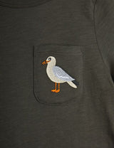 Seagull pocket T-shirt | Black