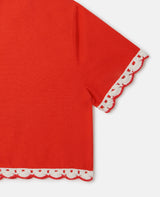 Girl SS Blouse with Crochet Details