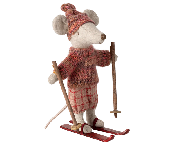 Winter Mouse with Ski Set, Big Sister | Rose