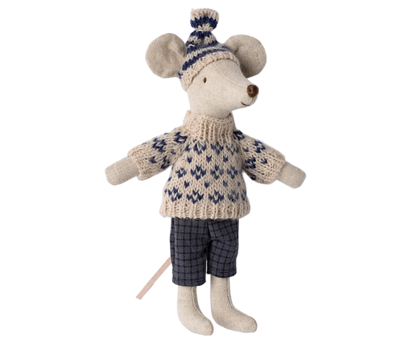 Winter Mouse with Ski Set, Dad | Blue