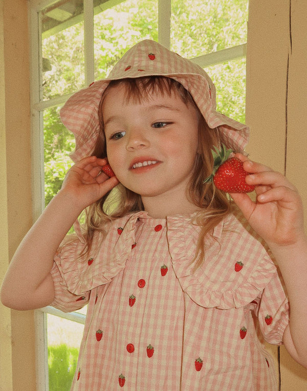 Dolly Sunhat | Pink Berry Gingham