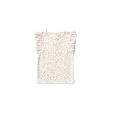 Frill Tee | Frolic Print Pointelle Blueberry