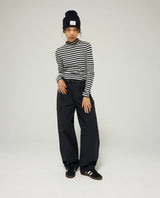 Striped Mock Neck Long Sleeve | Navy Stripe