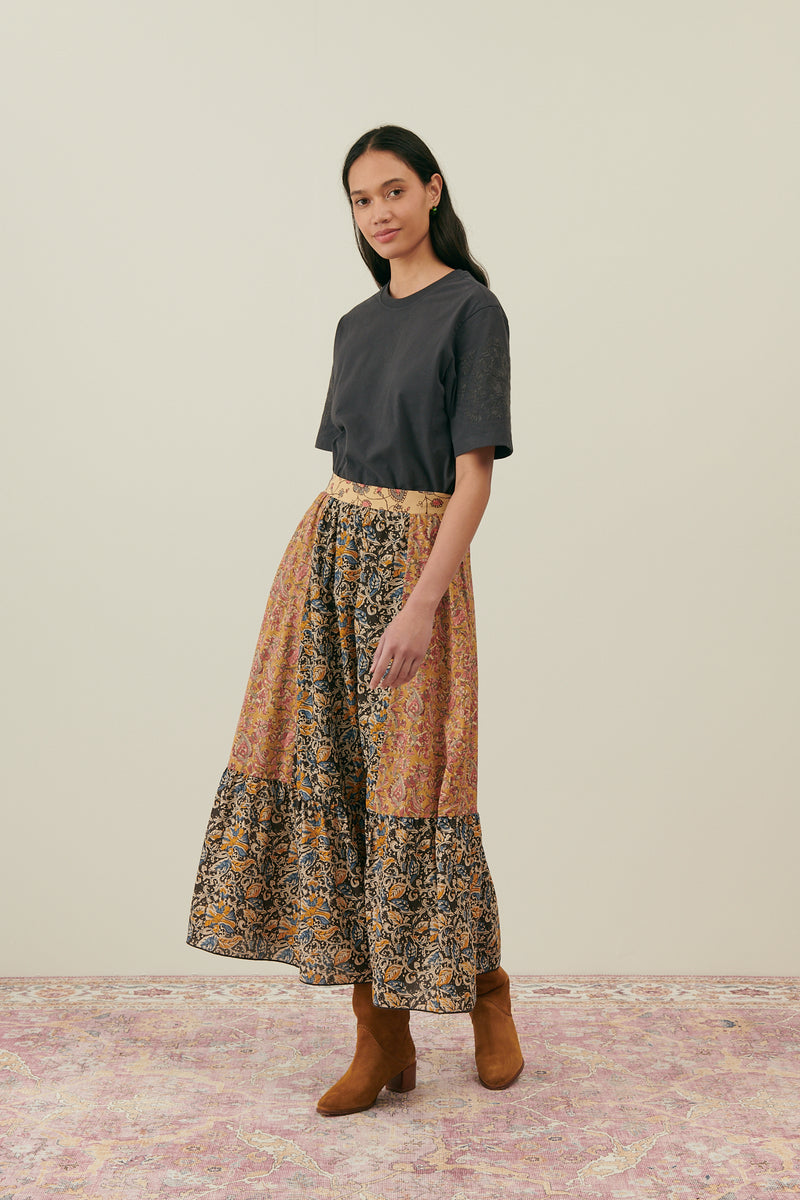 Jansia Skirt | Honey/Charcoal Poem