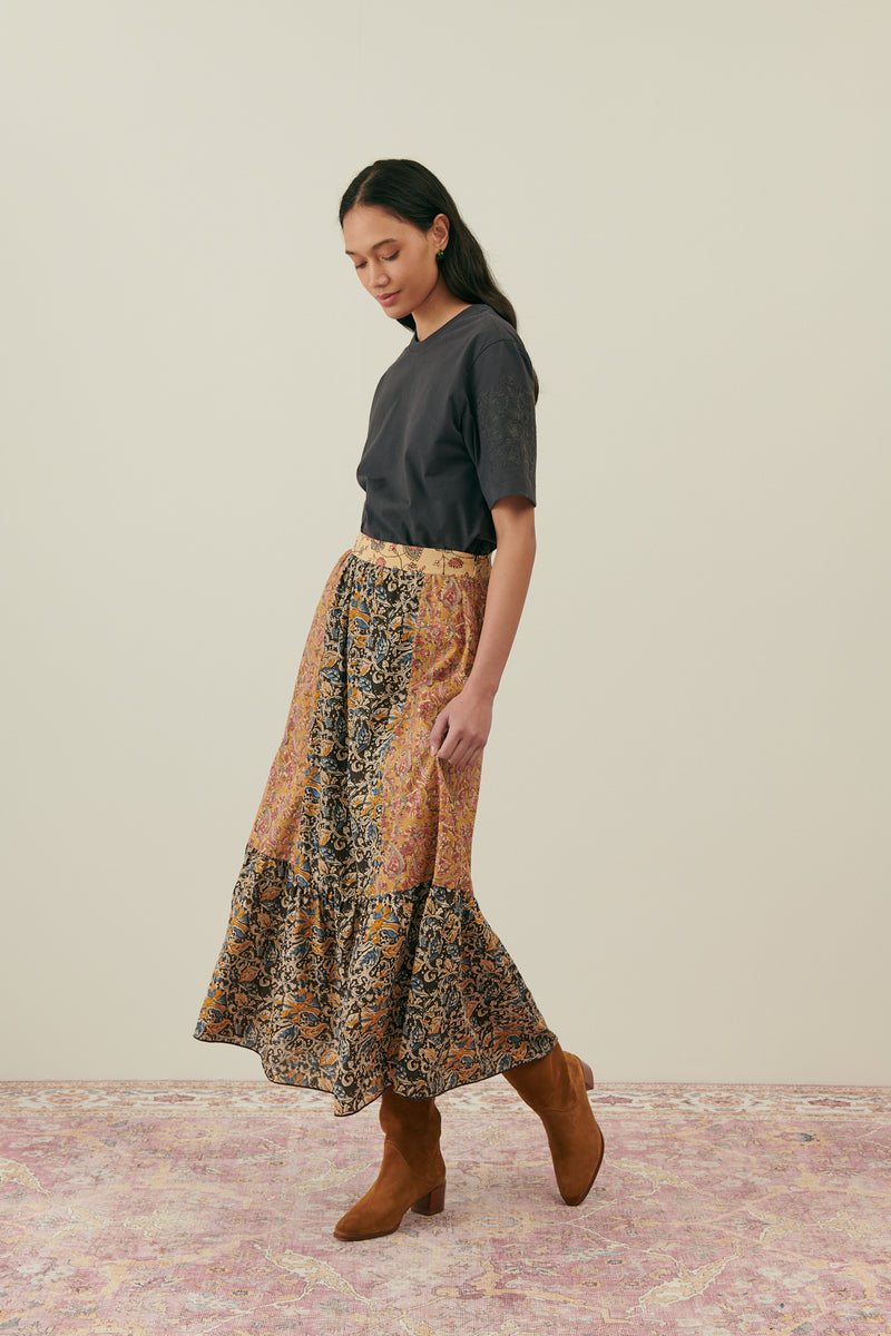 Jansia Skirt | Honey/Charcoal Poem