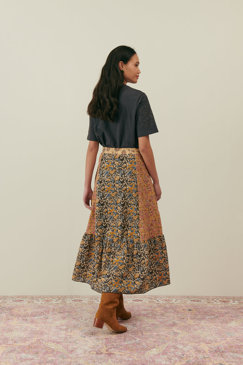 Jansia Skirt | Honey/Charcoal Poem