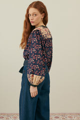 Jane Blouse | Midnight Star Garden/Cream Poppies