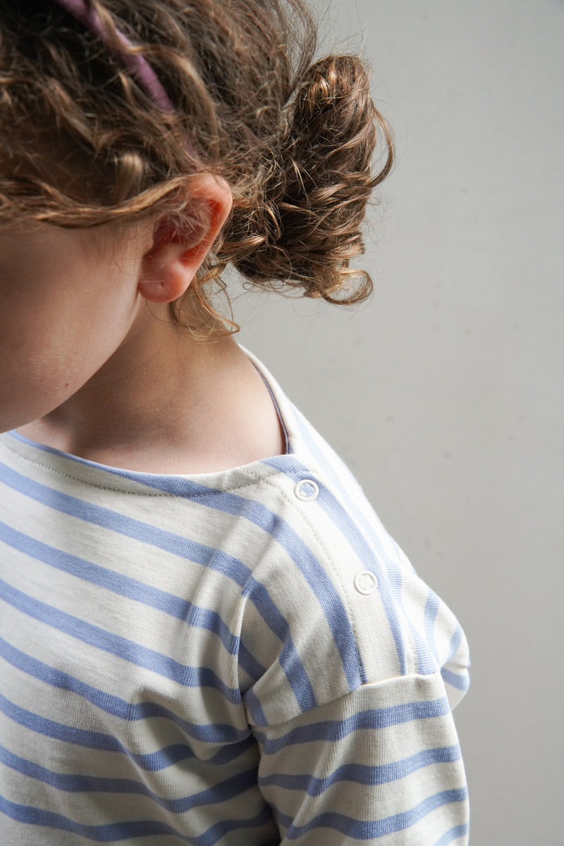 Boxy Tee | Stripe Sky