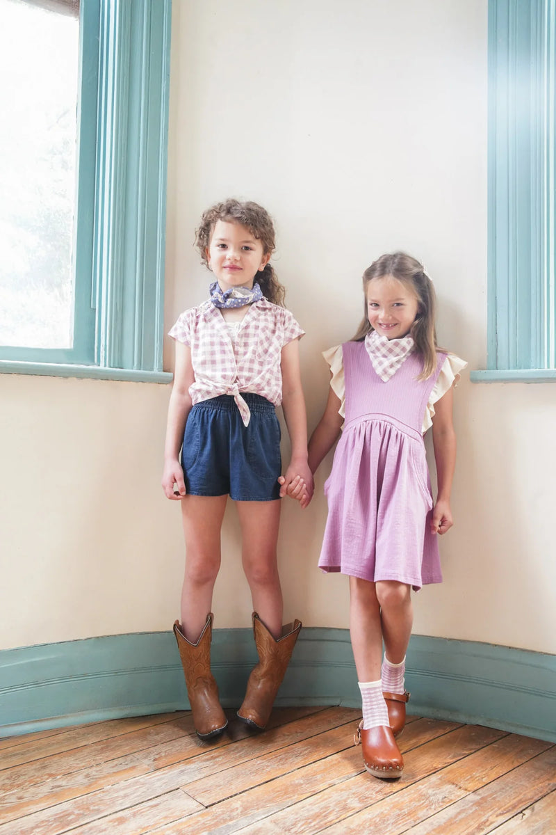 Loli Blouse | Gingham Print, Zinnia