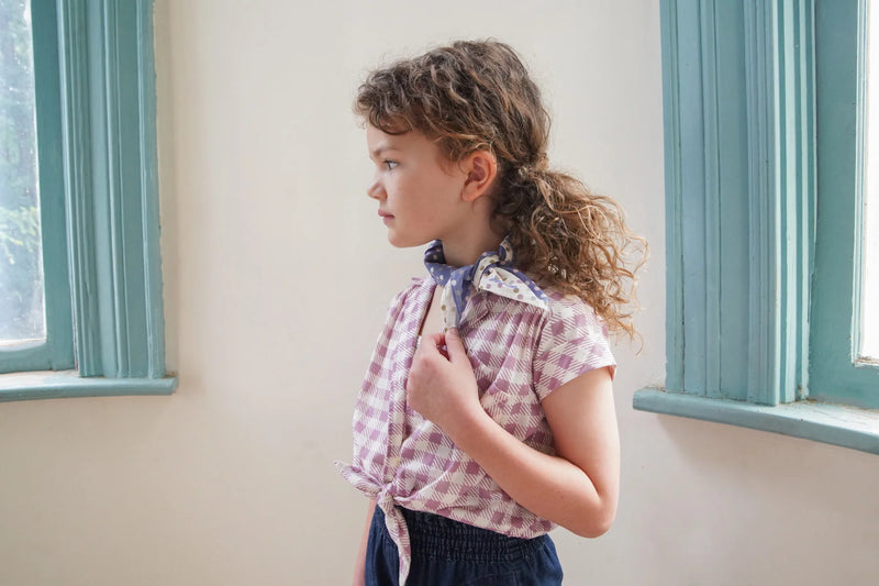 Loli Blouse | Gingham Print, Zinnia