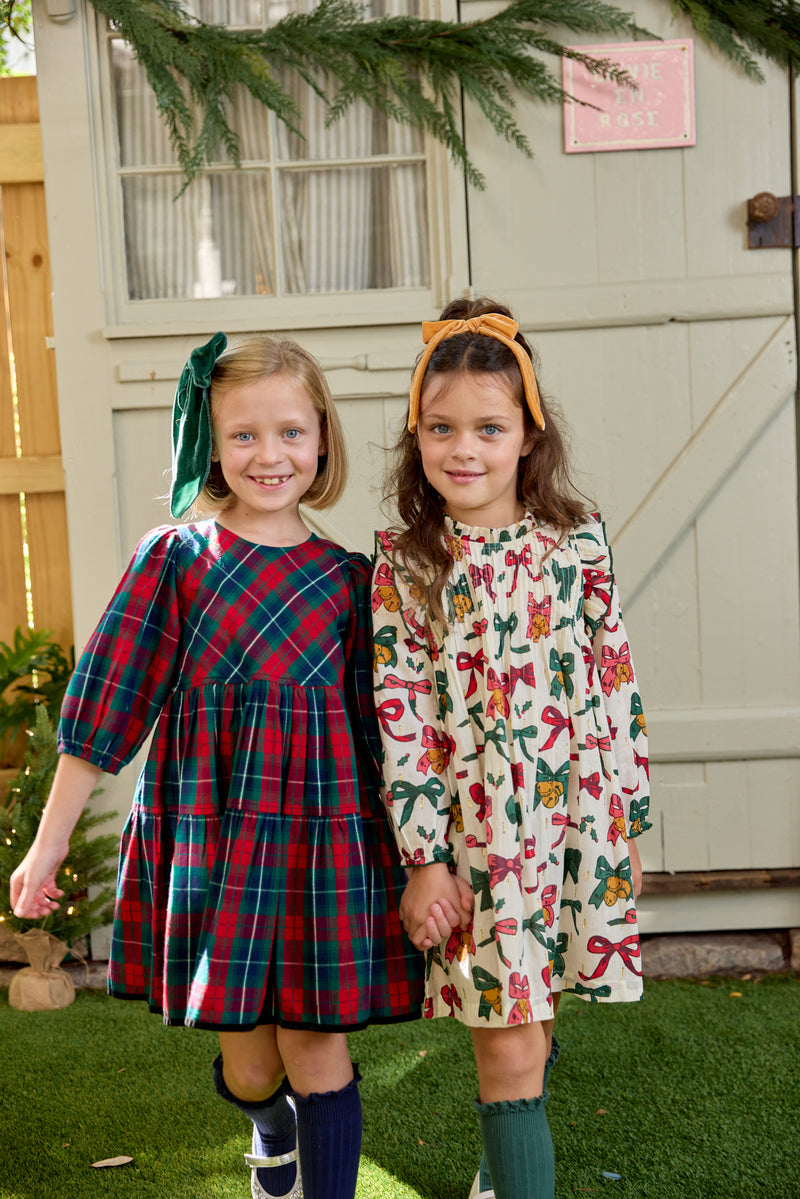 Girls Jaipur Dress | Christmas Bows and Bells