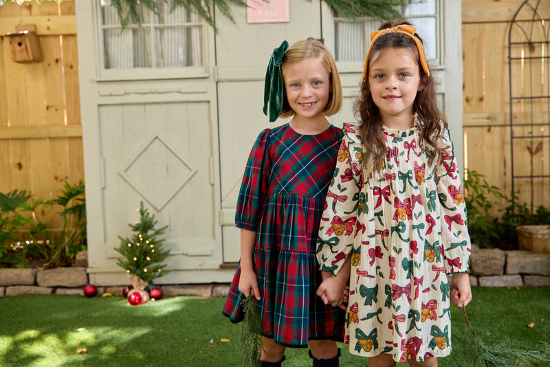 Girls Jaipur Dress | Christmas Bows and Bells