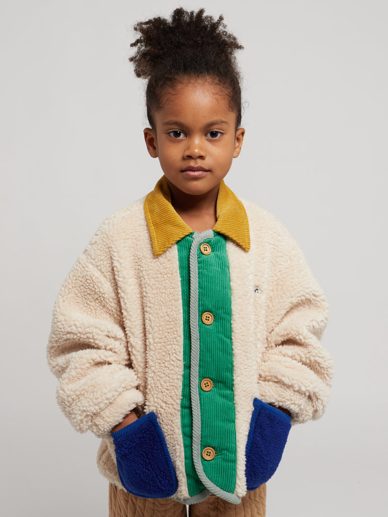 Bobo Choses Color Block Sheepskin Jacket | Marigold Modern Kids