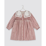 Smocked Sabrina Dress | Seersucker Gingham in Apple Butter