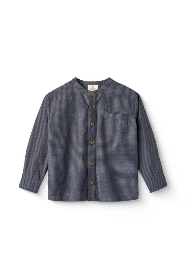 Placket Shirt | Brown Blue Check