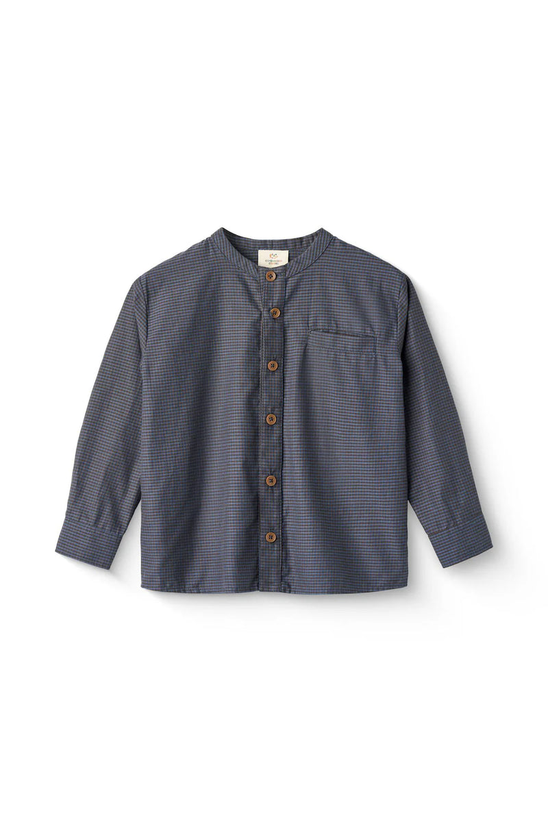Placket Shirt | Brown Blue Check