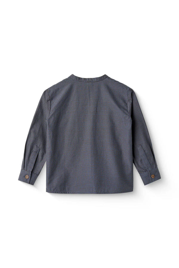 Placket Shirt | Brown Blue Check