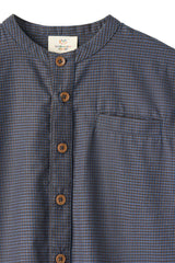 Placket Shirt | Brown Blue Check