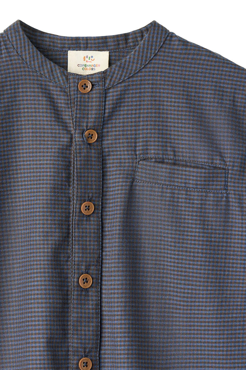 Placket Shirt | Brown Blue Check