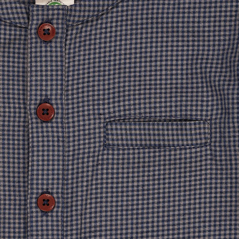 Placket Shirt | Brown Blue Check