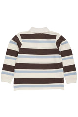 Striped Pique Polo | Brown/Dusty Blue