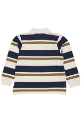 Striped Pique Polo | Navy/Olive