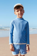 Mini Stripe Rib Surf Short | Sky