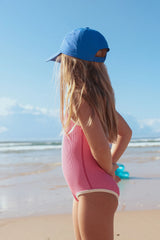 Mini Stripe Rib Scoop One Piece | Shell Pink