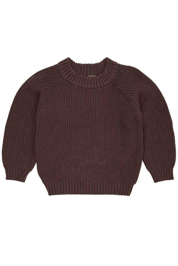 Knitted Classic Rib Sweater | Dark Brown
