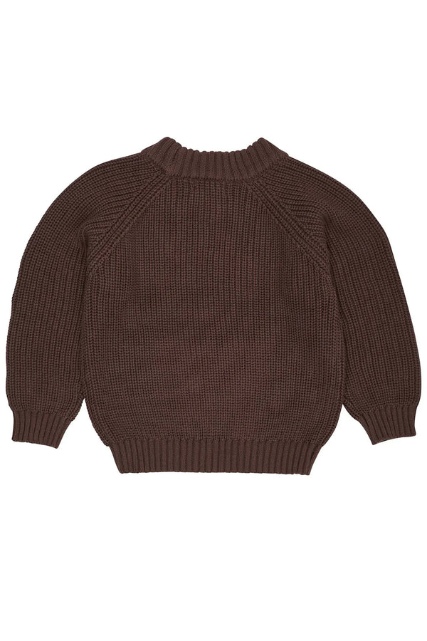 Knitted Classic Rib Sweater | Dark Brown